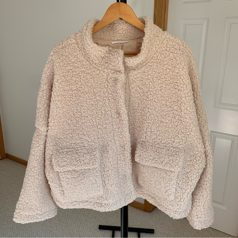 Mable Oversized Sherpa Fleece Cream Teddy Coat Jacket